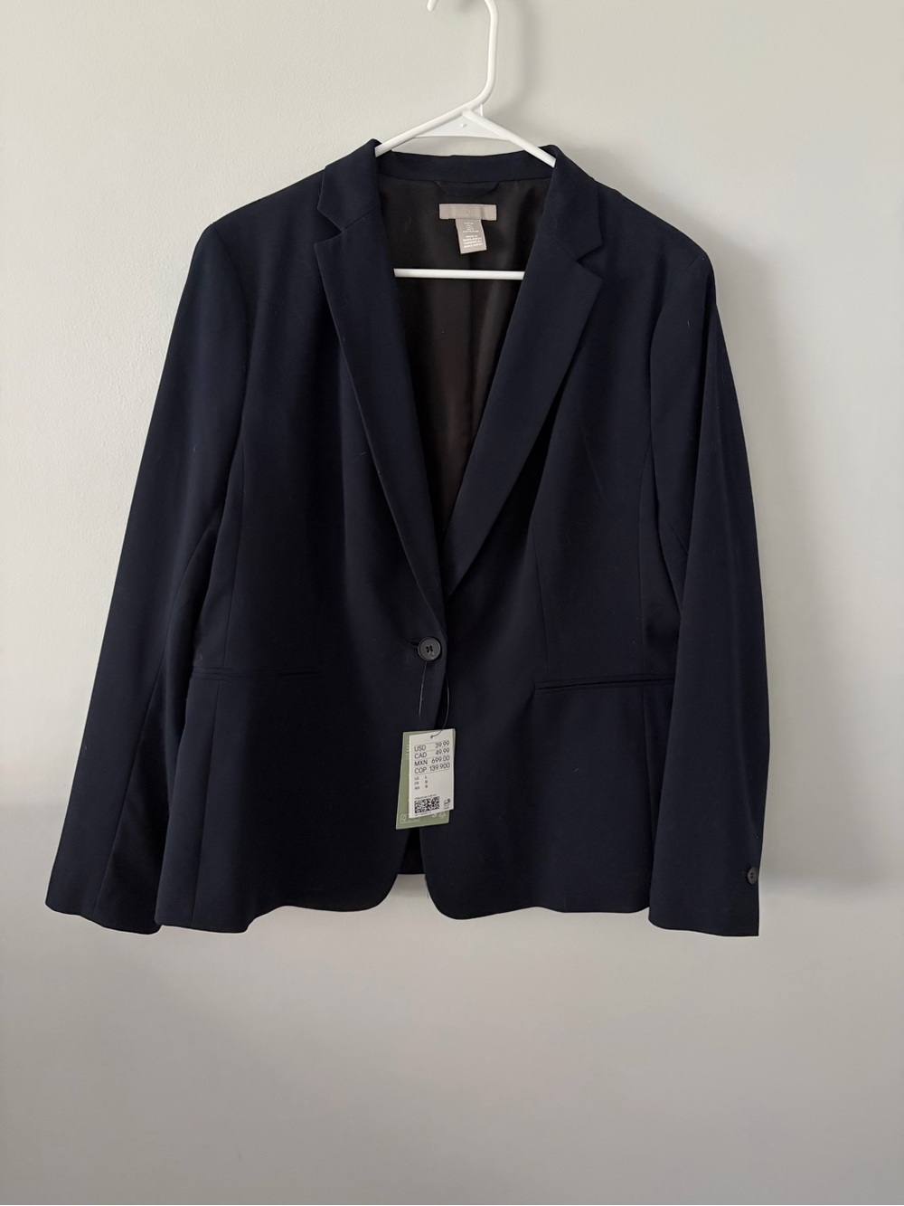 H&M Navy Single-Button Blazer